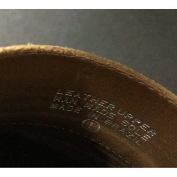 Etienne Aigner Brown Leather Loafer Heels Size 10 M Made In Brazil - Picture 5 of 10